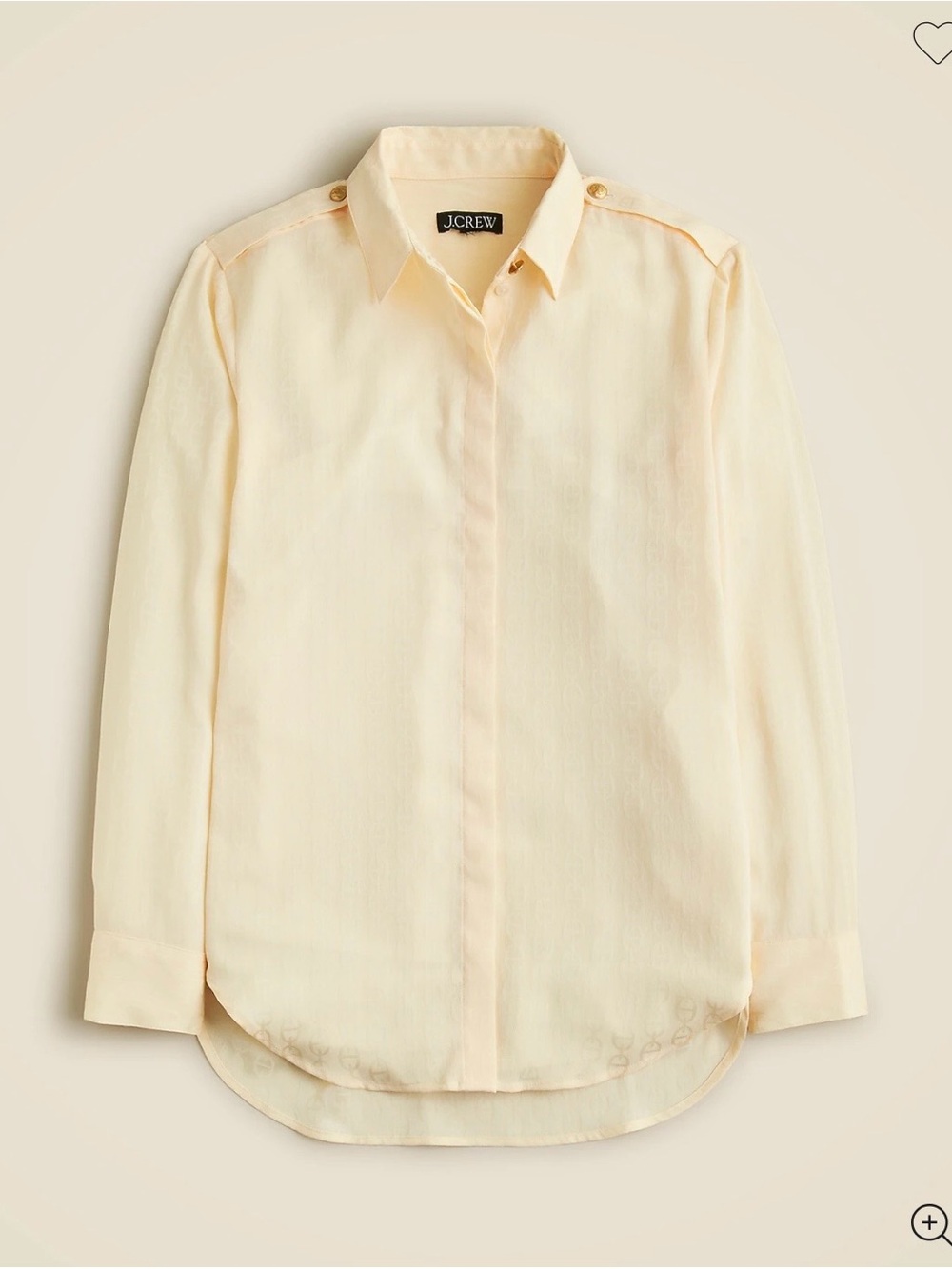 J.Crew Drapey Jacquard-print Ivory button down shirt - NEW WITH TAGS